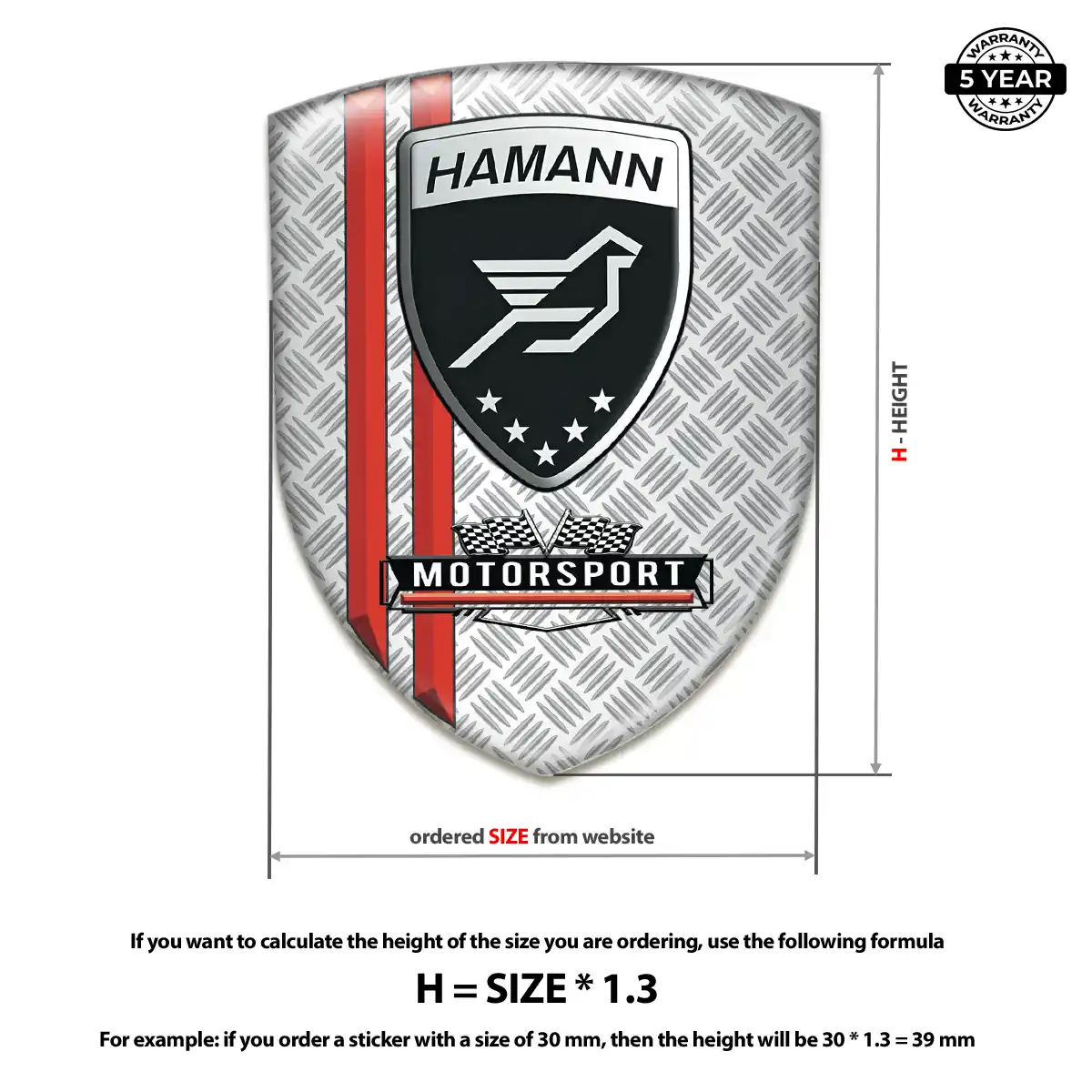 Hamman Car Emblem Sticker Signature Grade