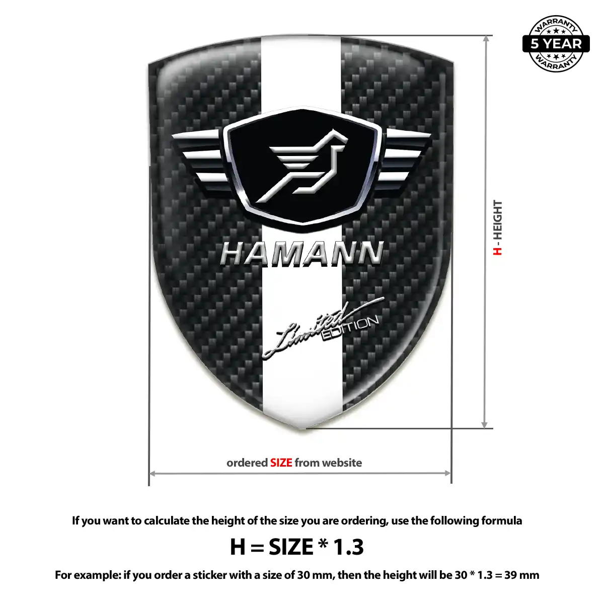 Hamman Car Logo Decal Resin Elite