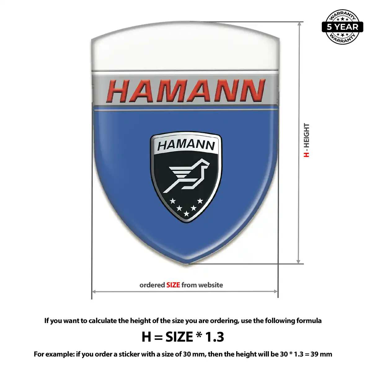 Hamman Car Logo Decal Resin Luxe