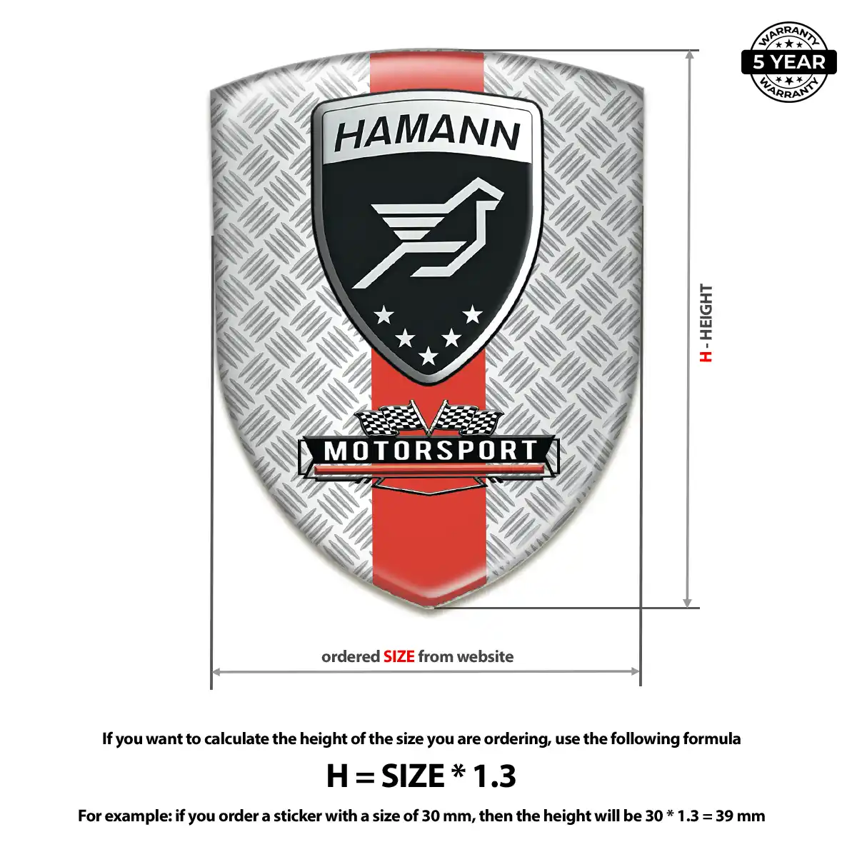 Hamman Domed Badge Premium Dome