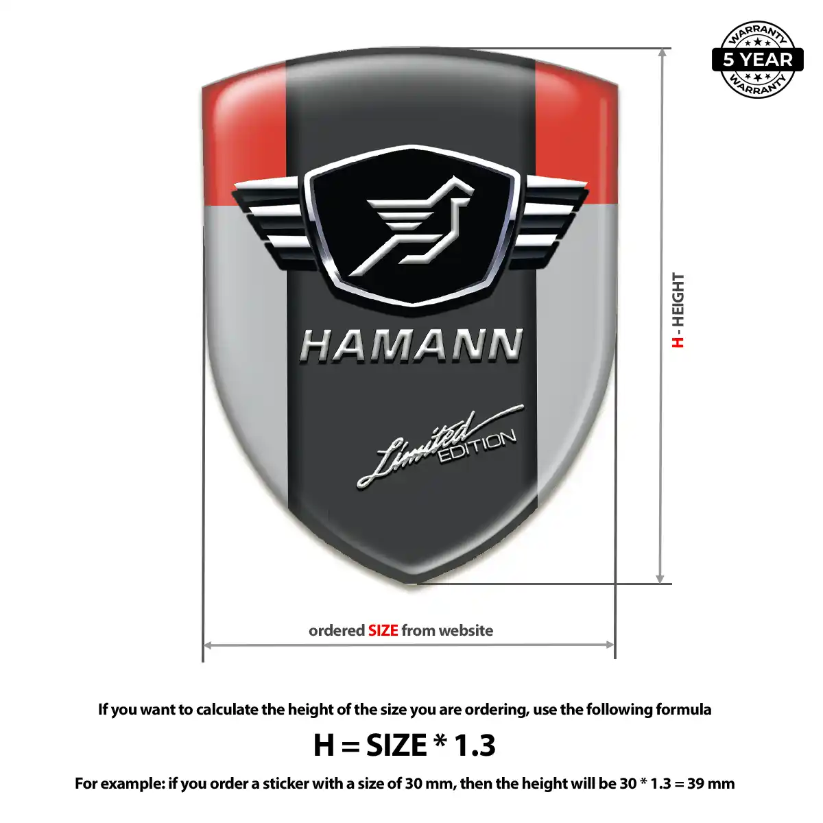 Hamman Domed Car Sticker Cabin Style