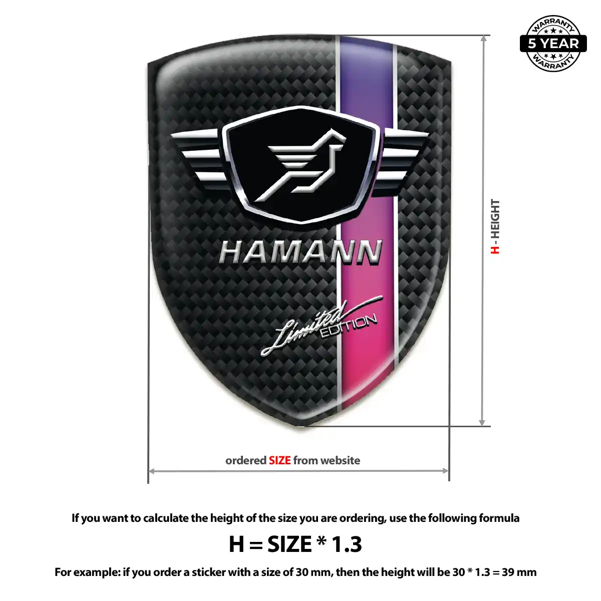 Hamman Domed Car Sticker Elite Edition