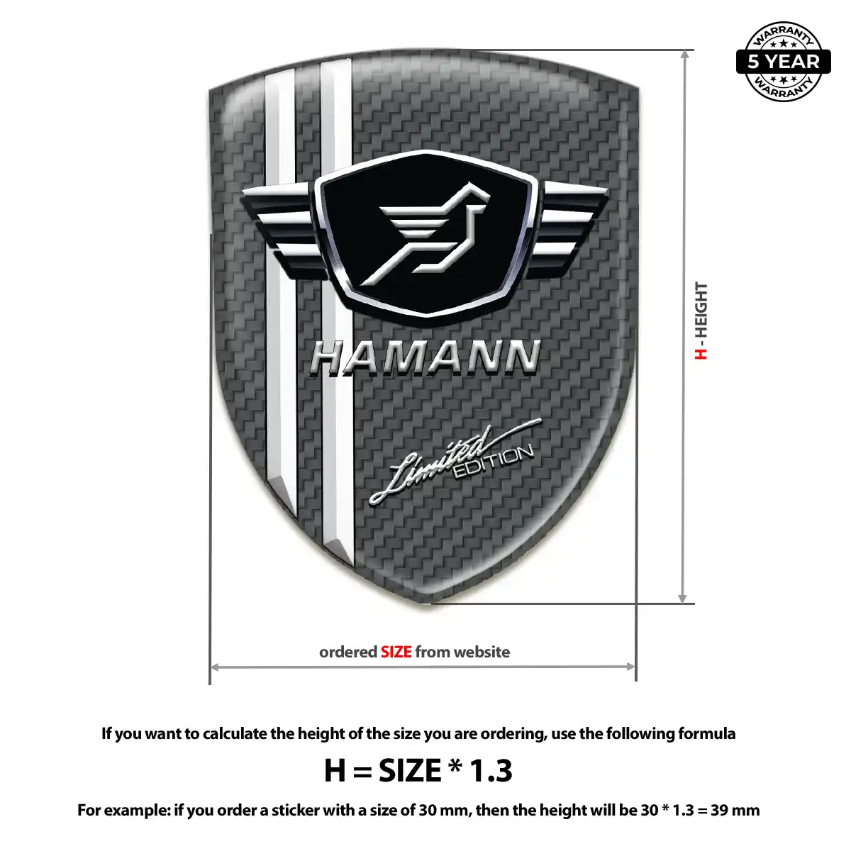 Hamman Domed Car Sticker Exterior Luxe