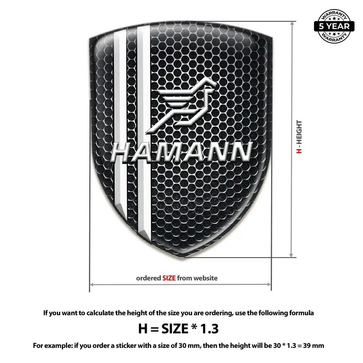Hamman Domed Car Sticker Interior Elegance