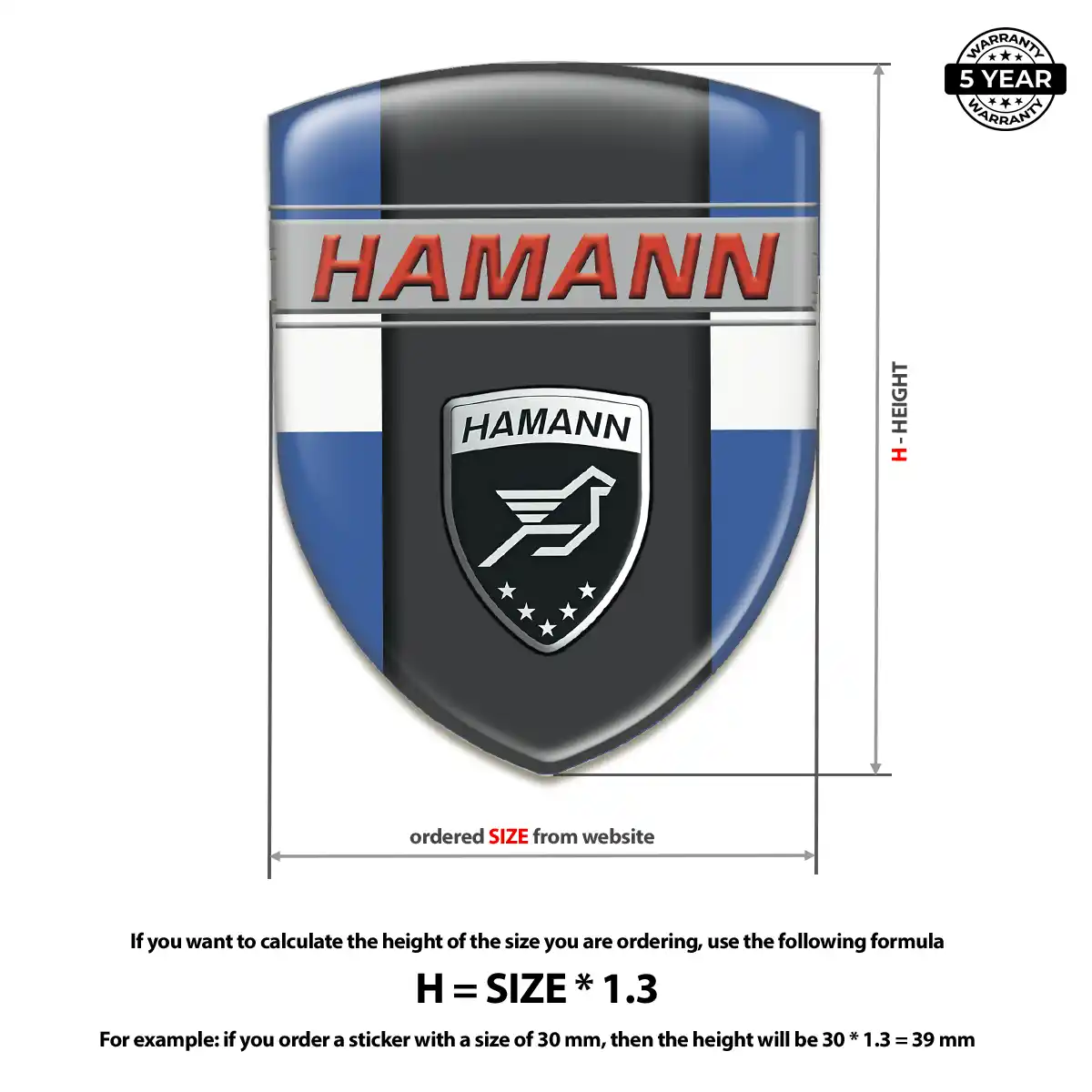 Hamman Domed Car Sticker Interior Luxe