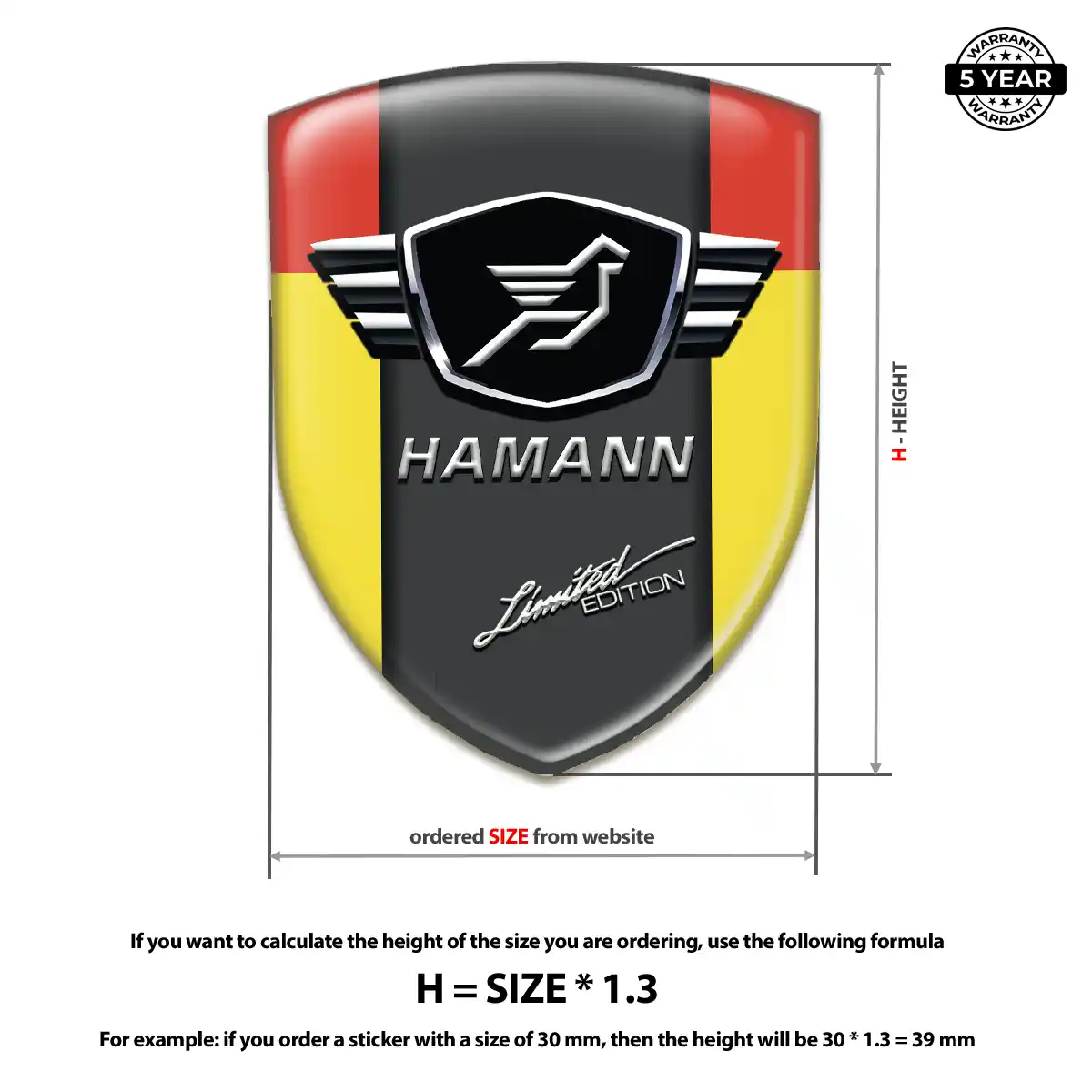 Hamman Domed Car Sticker Outer Style