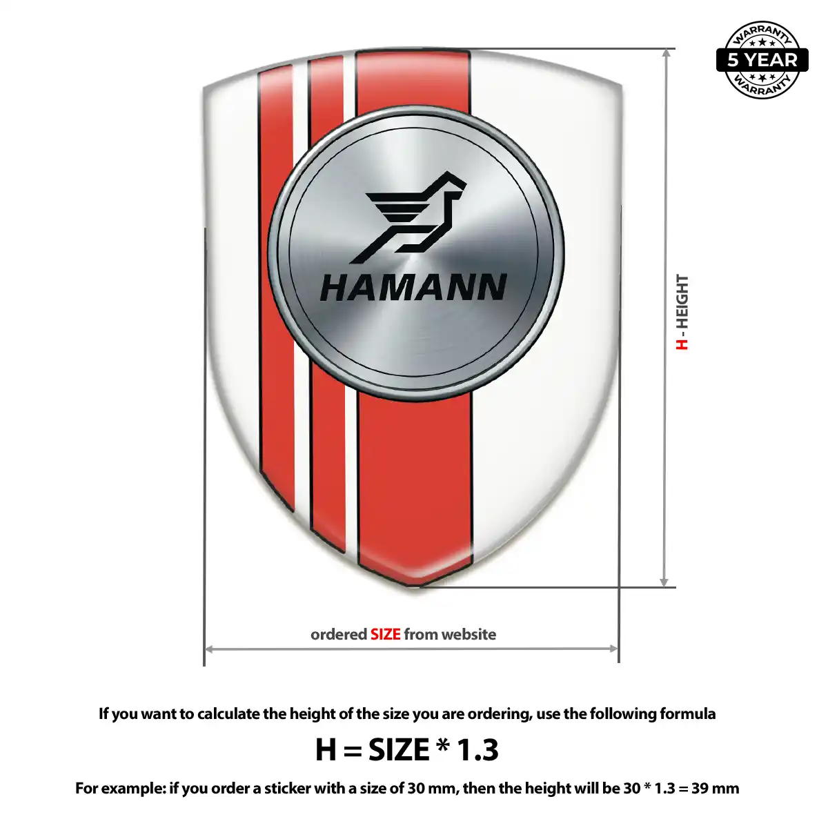 Hamman Domed Car Sticker Performance Style