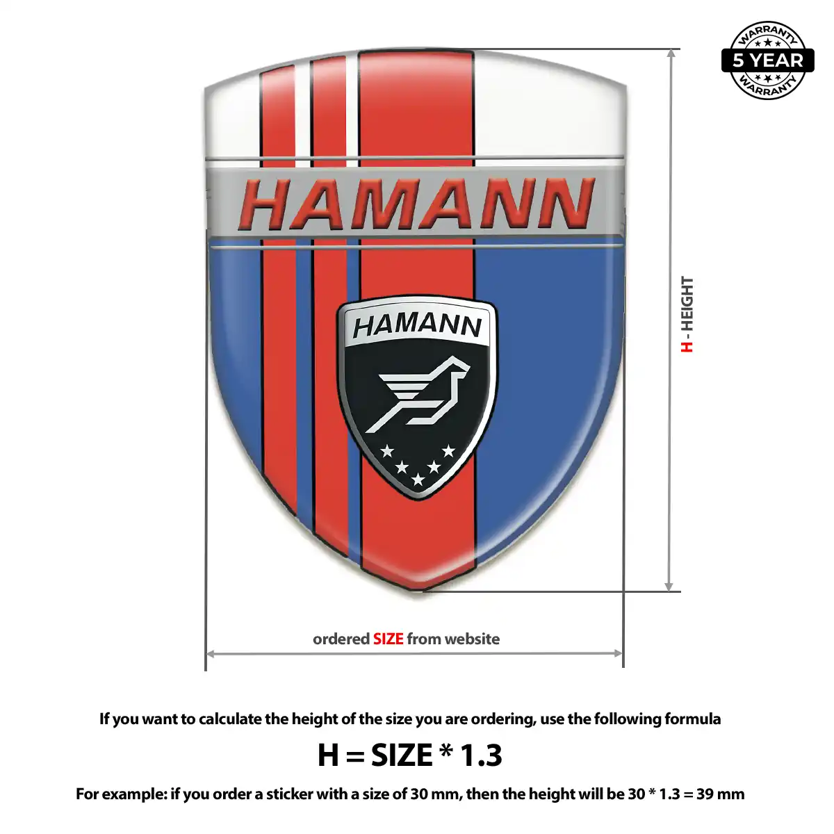 Hamman Domed Car Sticker Premium Dome