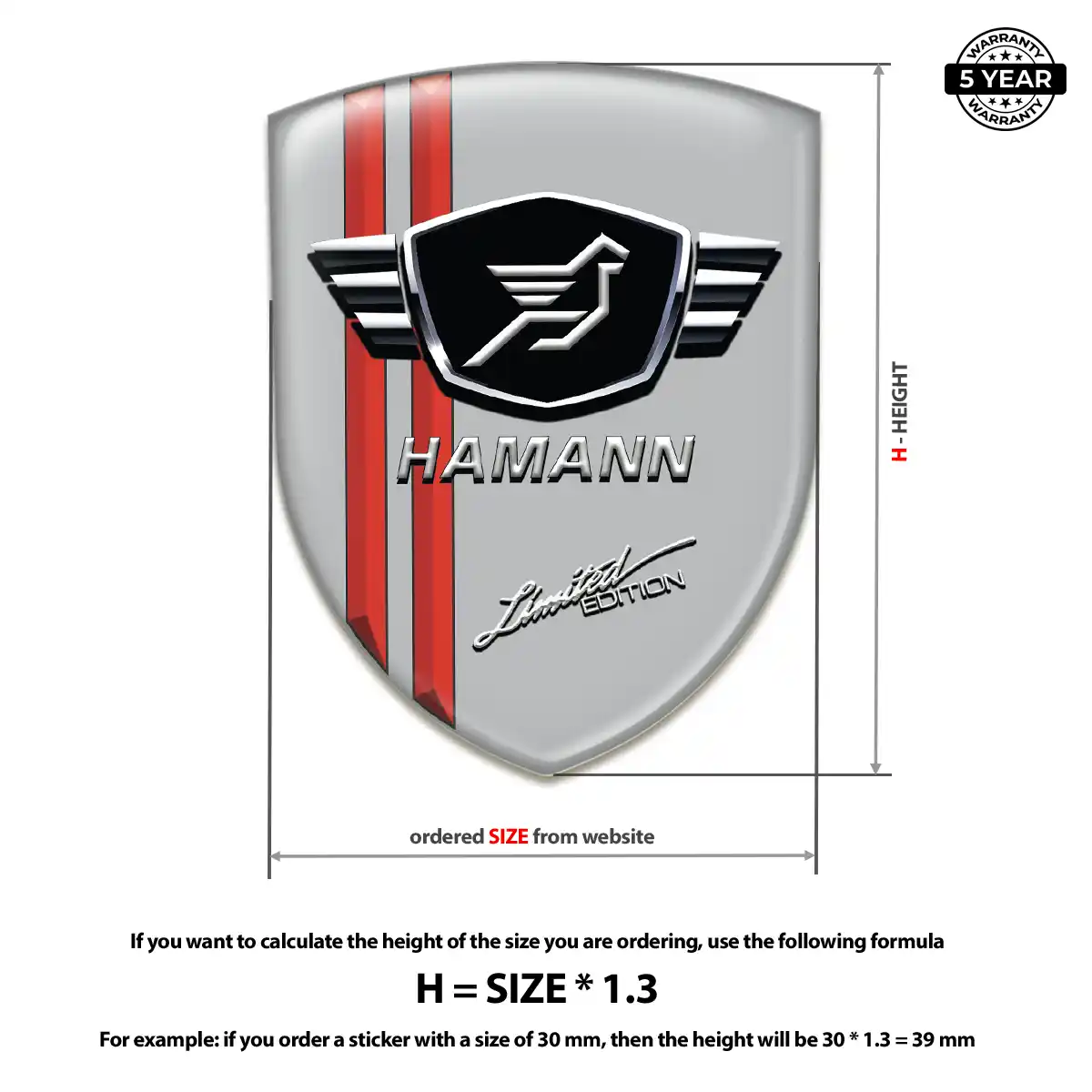 Hamman Domed Car Sticker Prestige Line