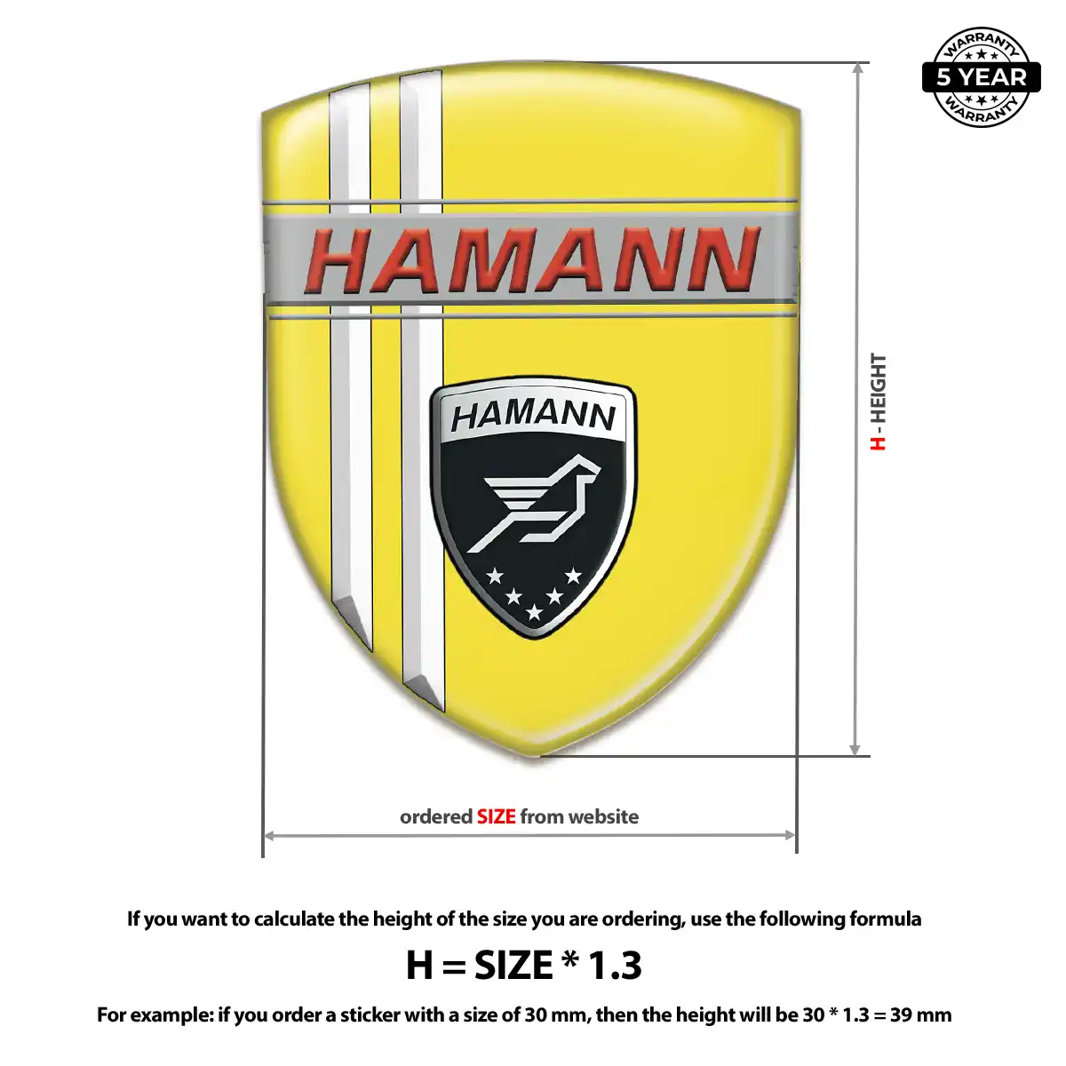 Hamman Domed Car Sticker Refined Design