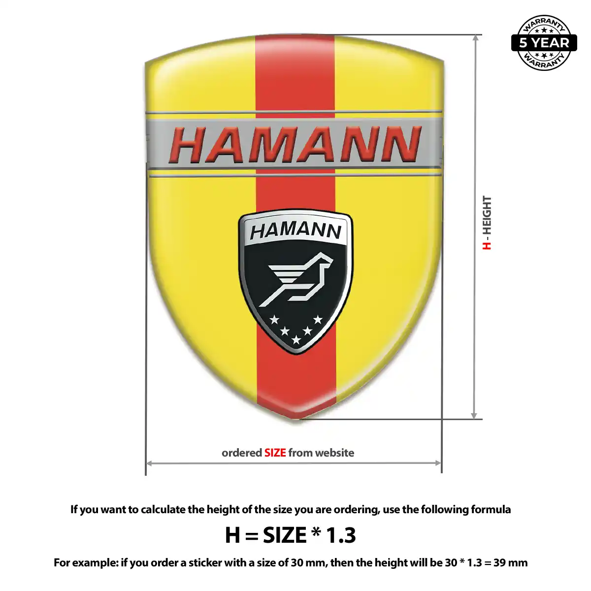 Hamman Domed Car Sticker Signature Grade