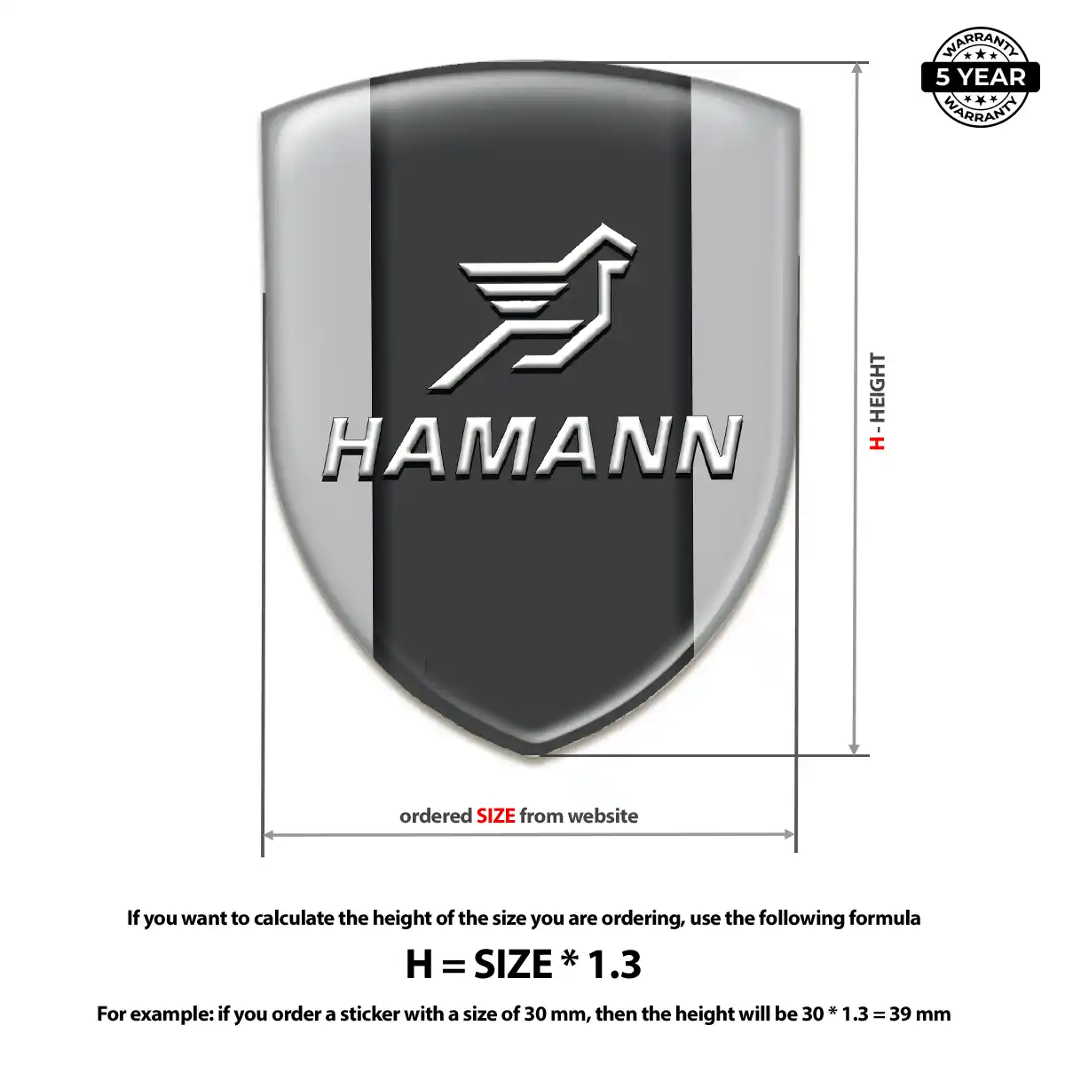Hamman Domed Car Sticker Sleek Style