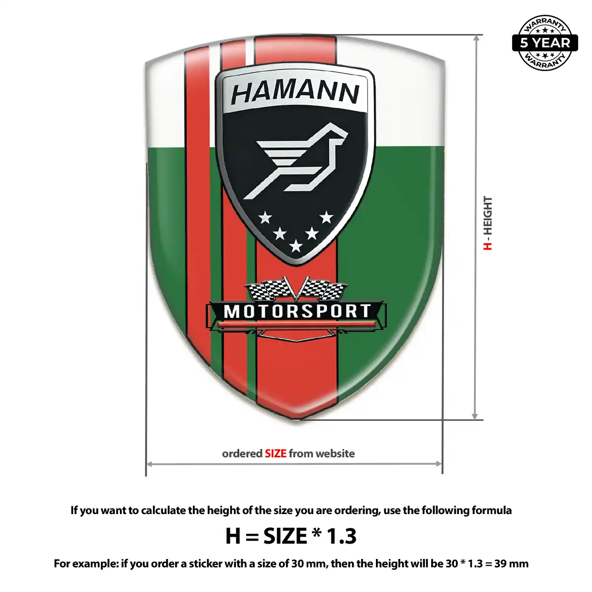 Hamman Domed Car Sticker Sport Tuning