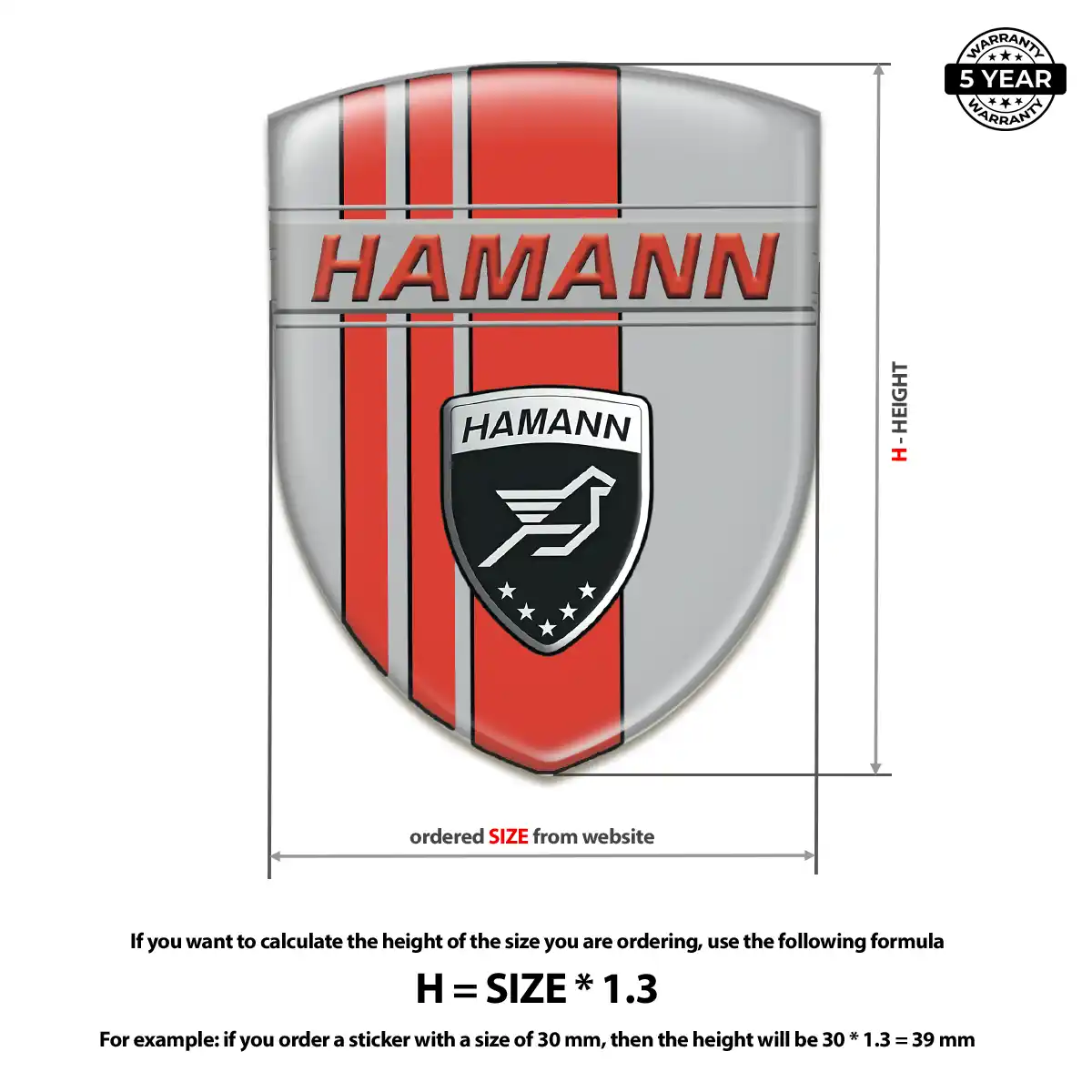 Hamman Domed Decal Prime Quality