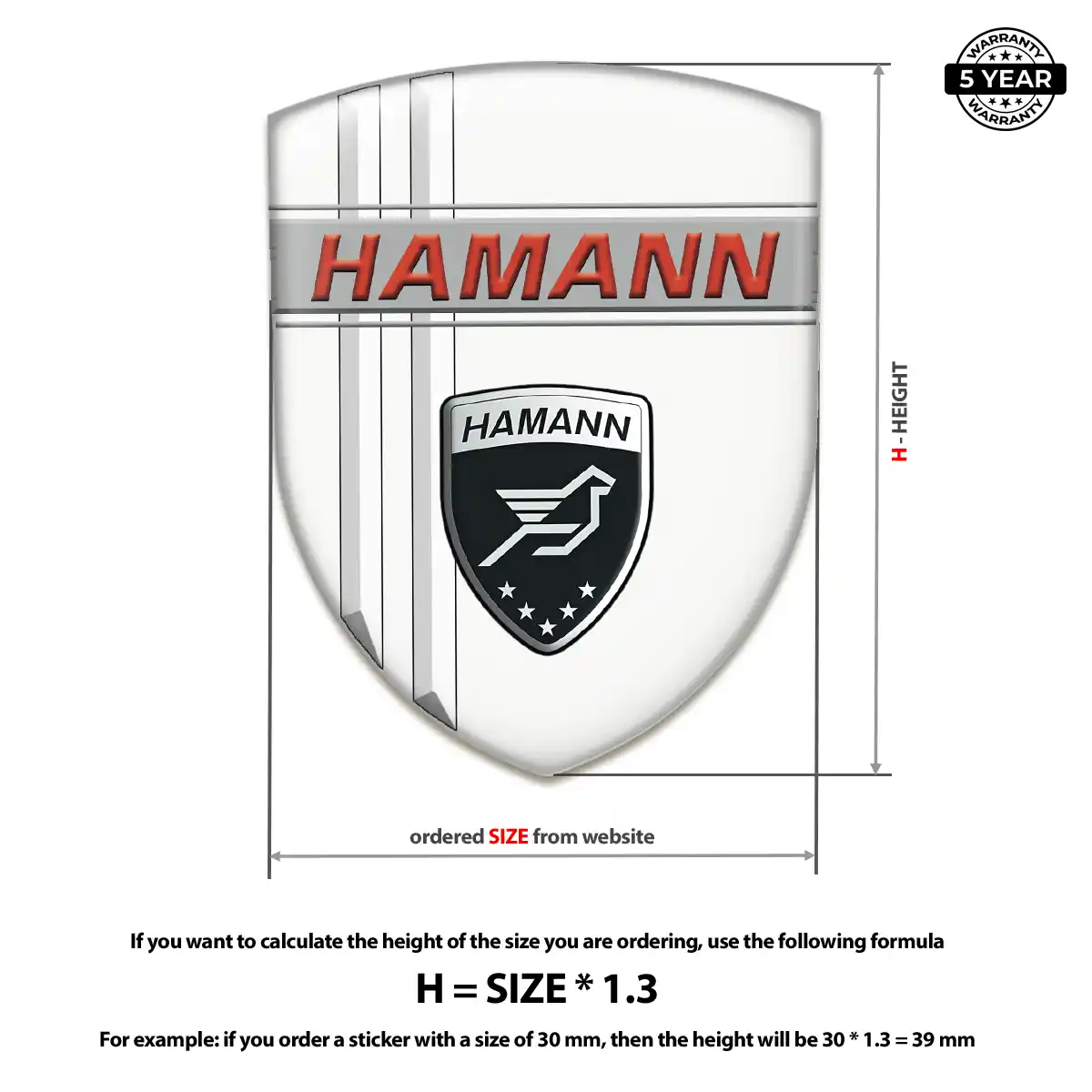 Hamman Domed Decal Resin Luxe