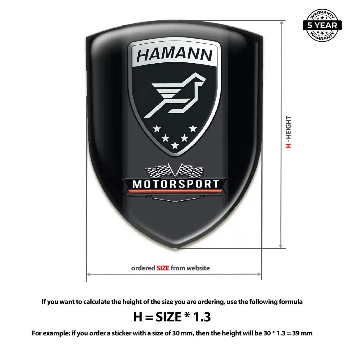Hamman Domed Decal Sleek Style