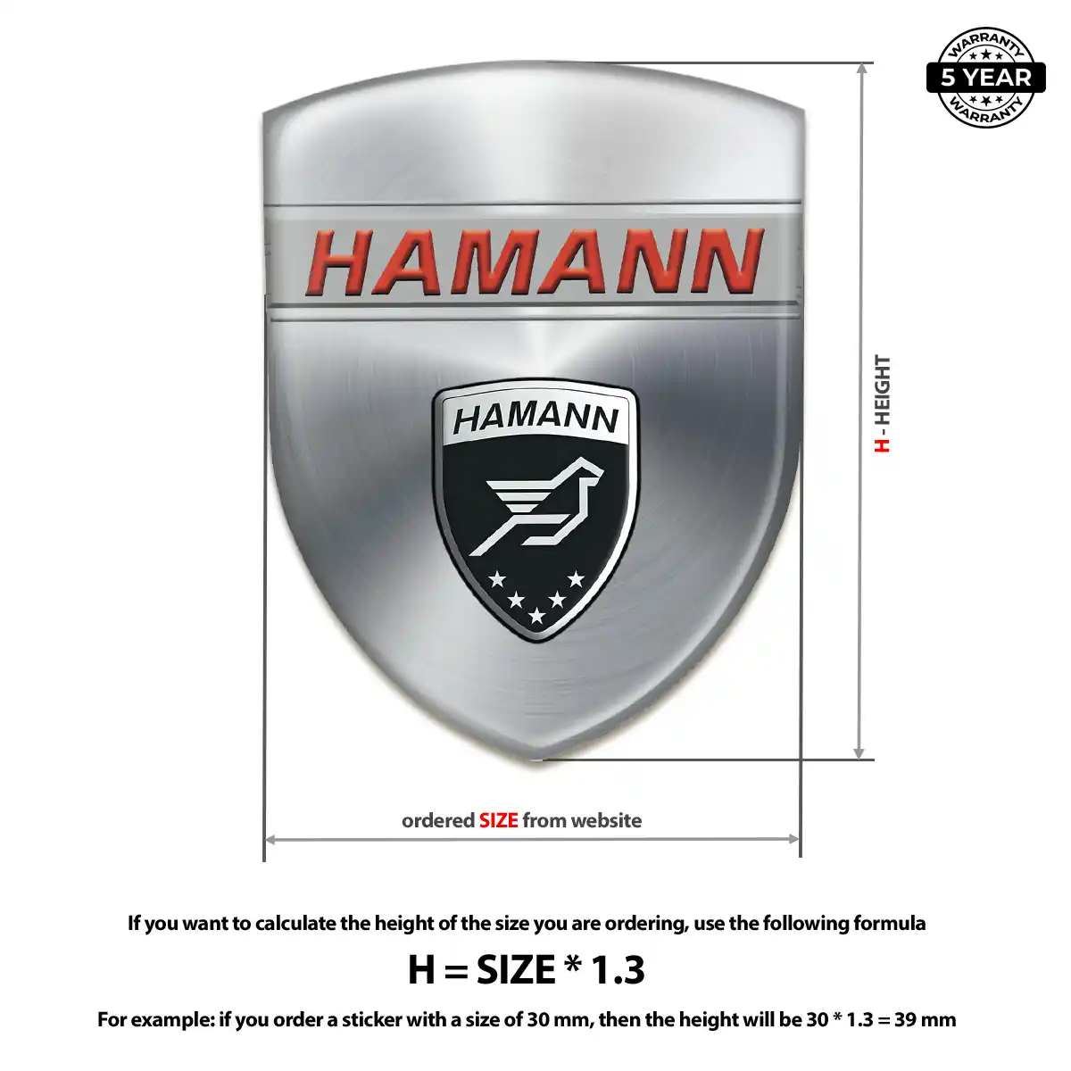 Hamman Domed Emblem Prime Quality
