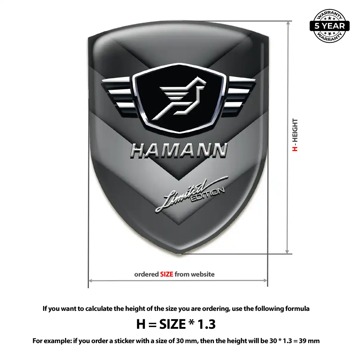 Hamman Domed Emblem Resin Elite