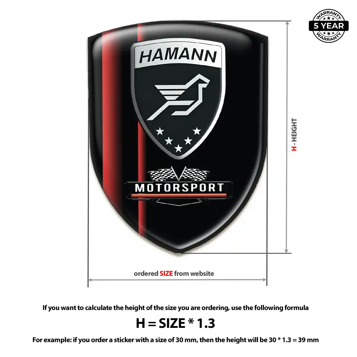 Hamman Domed Logo Decal Auto Tuning