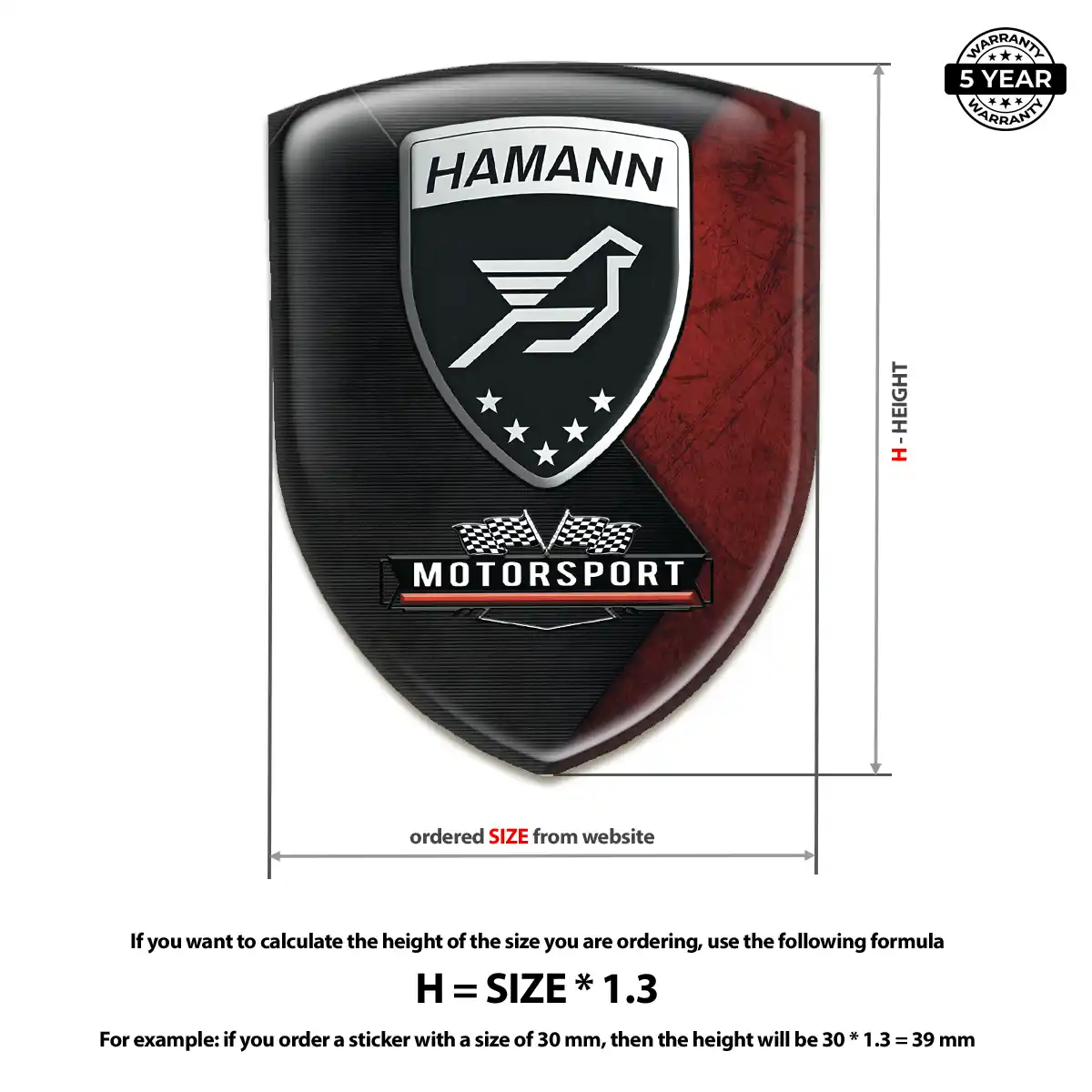 Hamman Domed Logo Decal Elite Finish