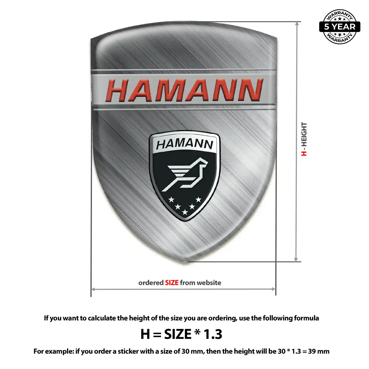 Hamman Domed Logo Decal Exterior Luxe