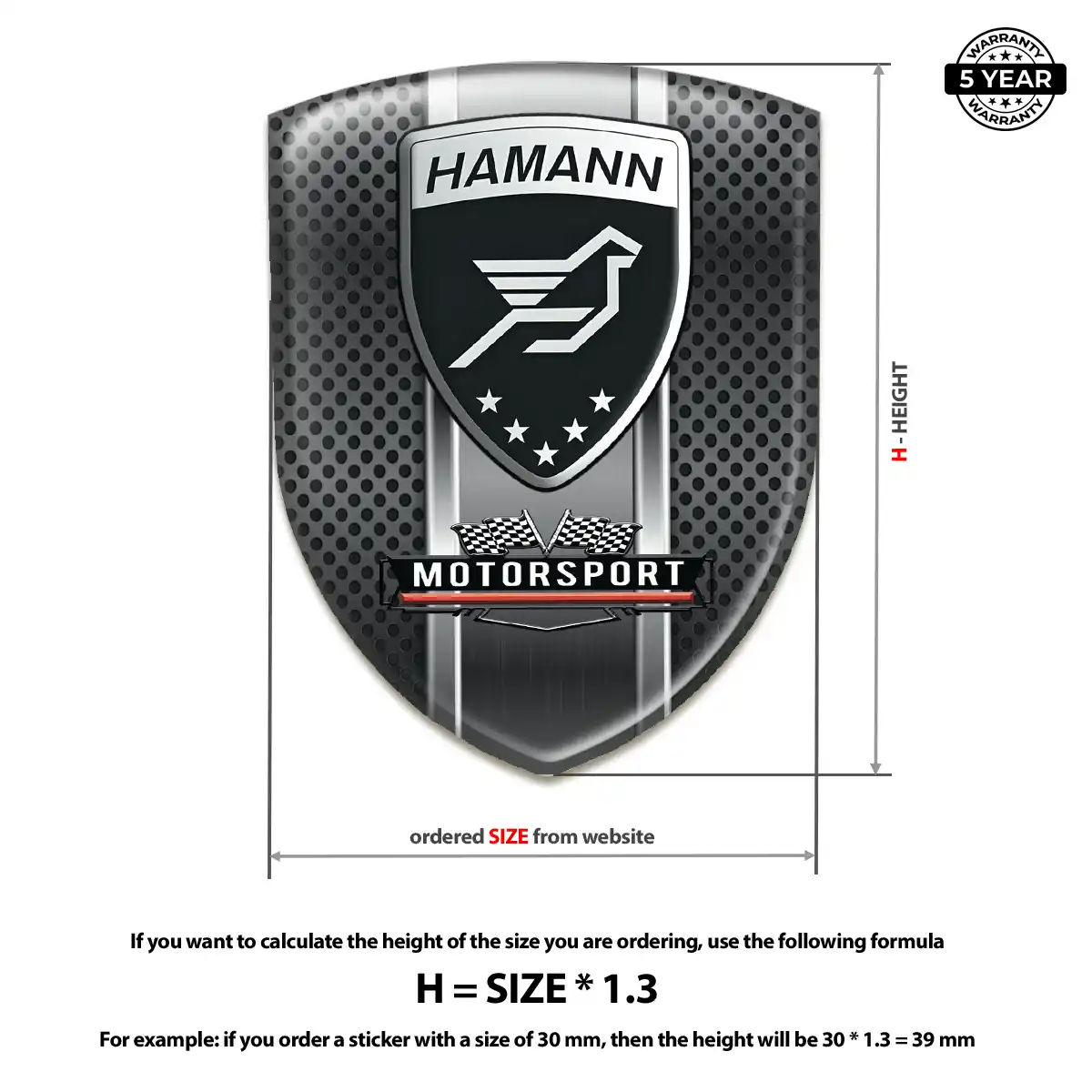 Hamman Domed Logo Decal Interior Elegance