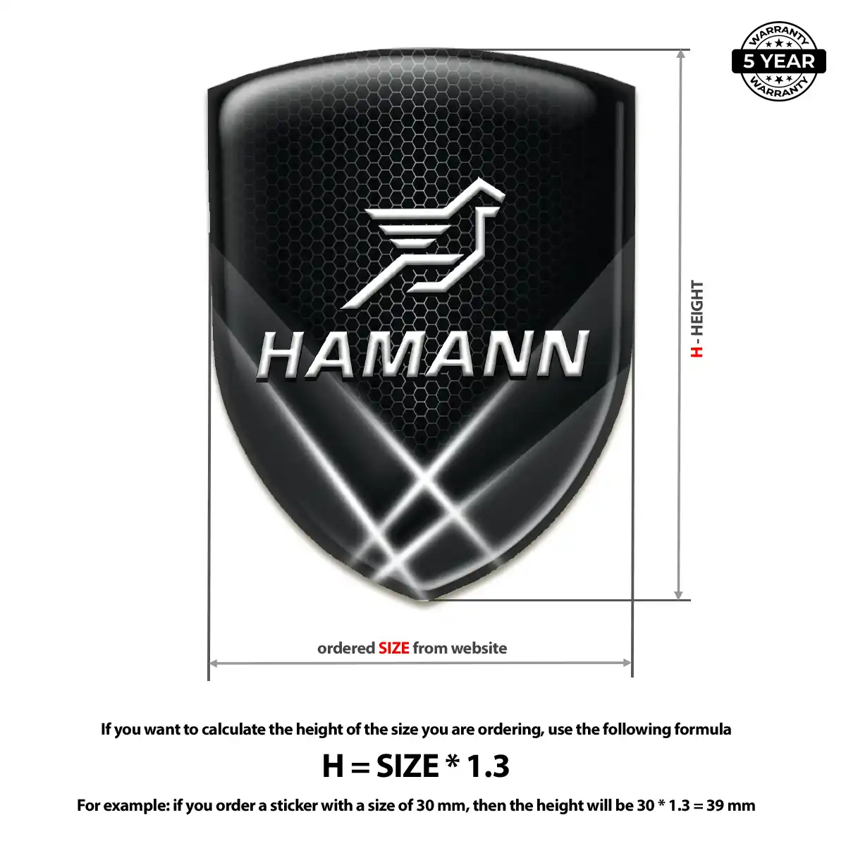 Hamman Domed Logo Decal Interior Luxe