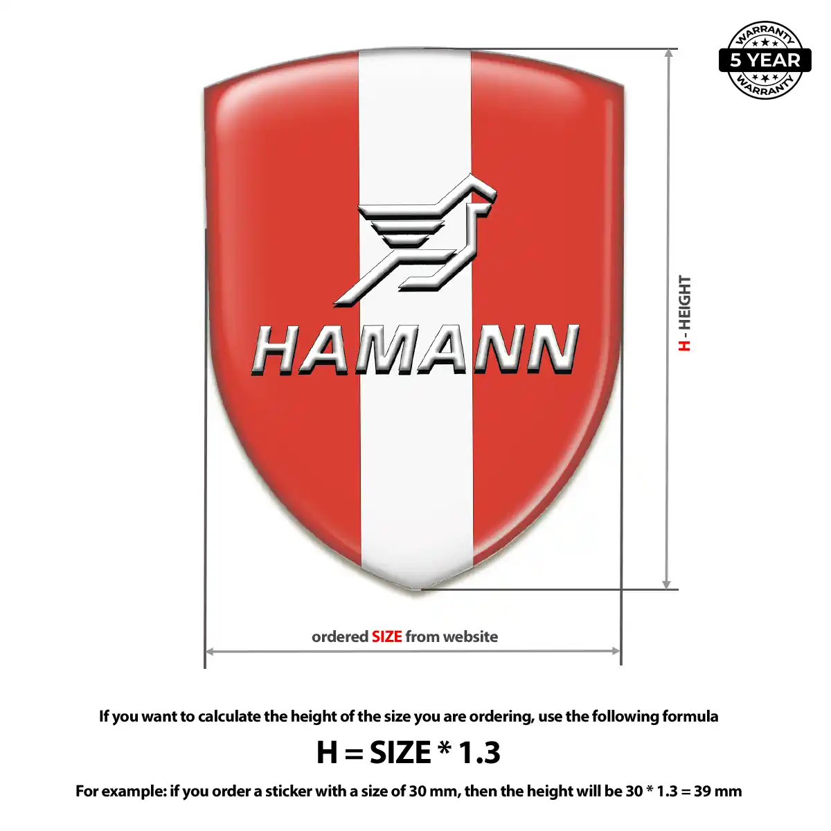 Hamman Domed Logo Decal Opulent Line