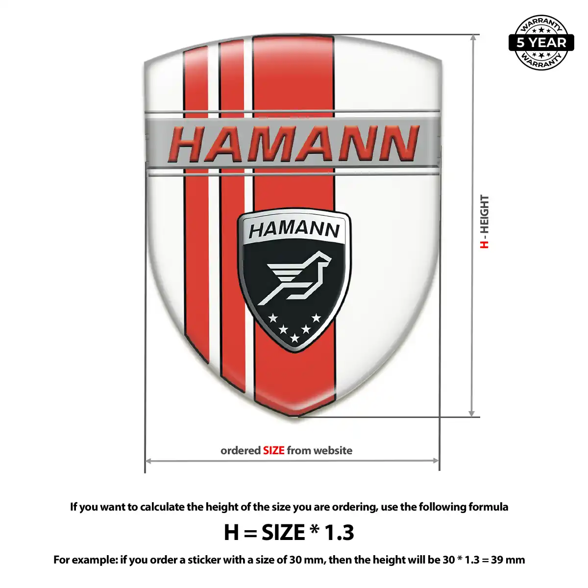 Hamman Domed Logo Decal Outer Style