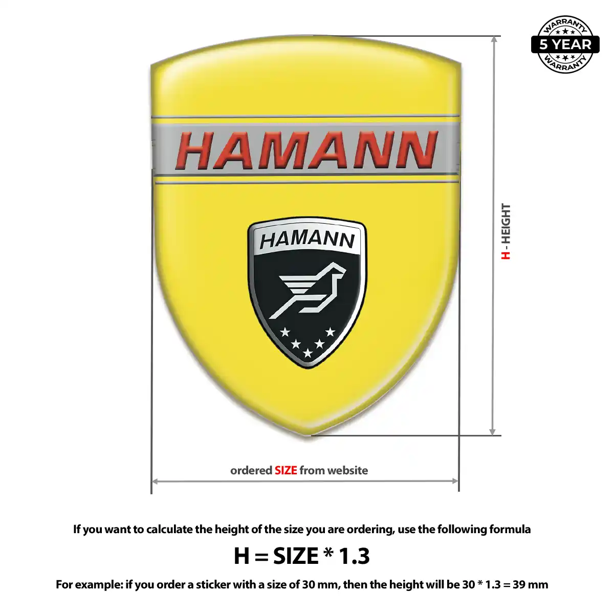 Hamman Domed Logo Decal Performance Style