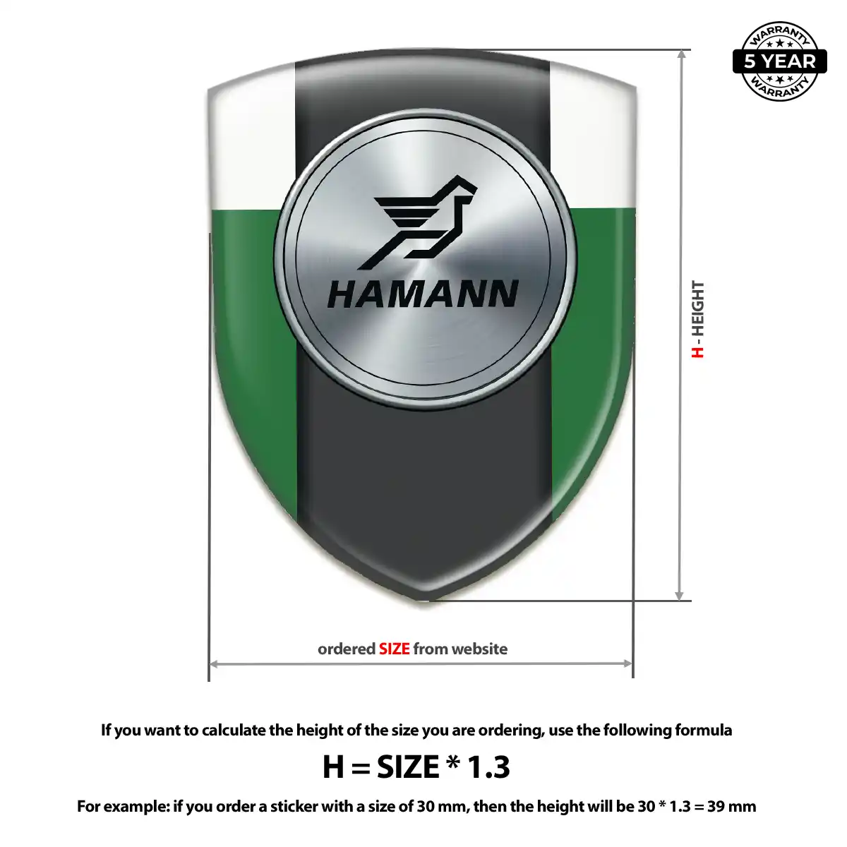 Hamman Domed Logo Decal Premium Dome