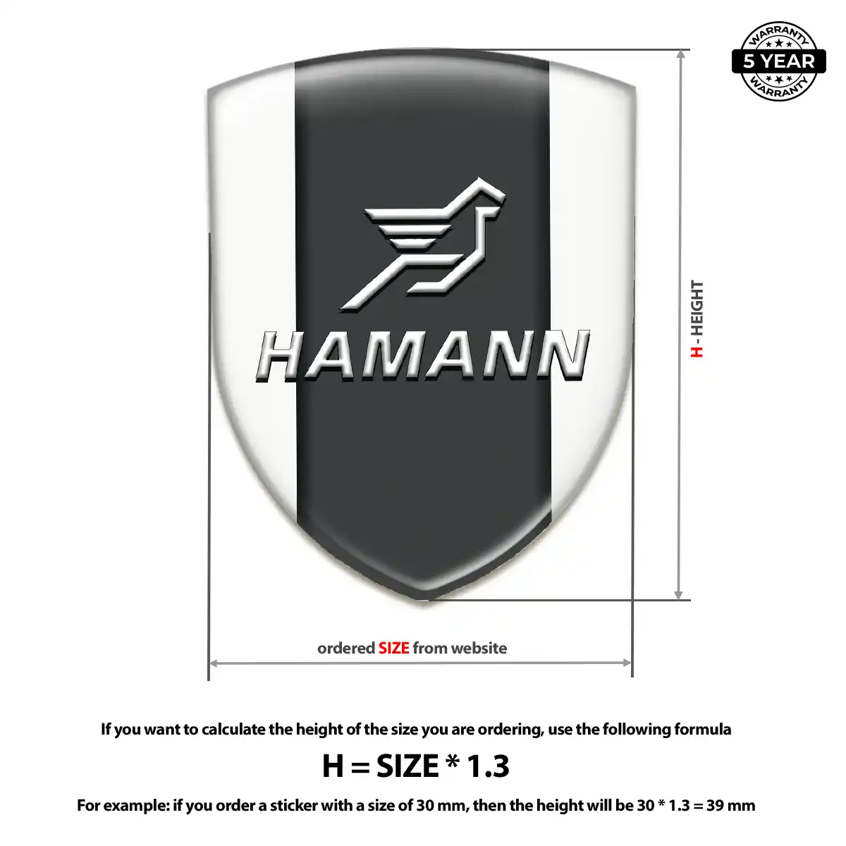 Hamman Domed Logo Decal Prime Quality