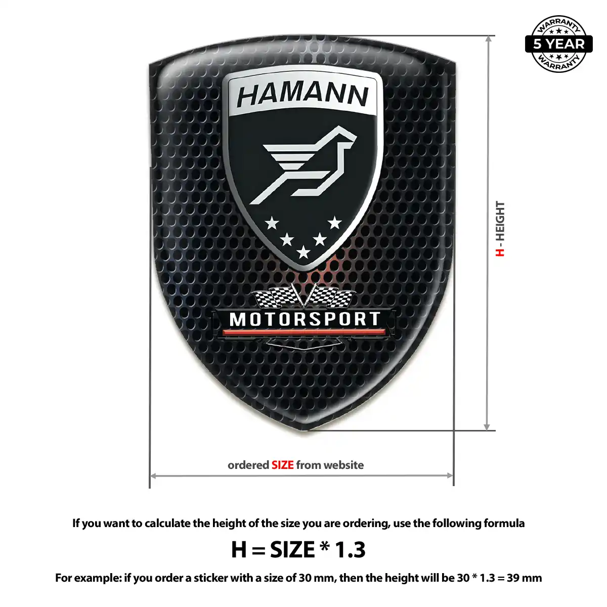 Hamman Domed Logo Decal Refined Design