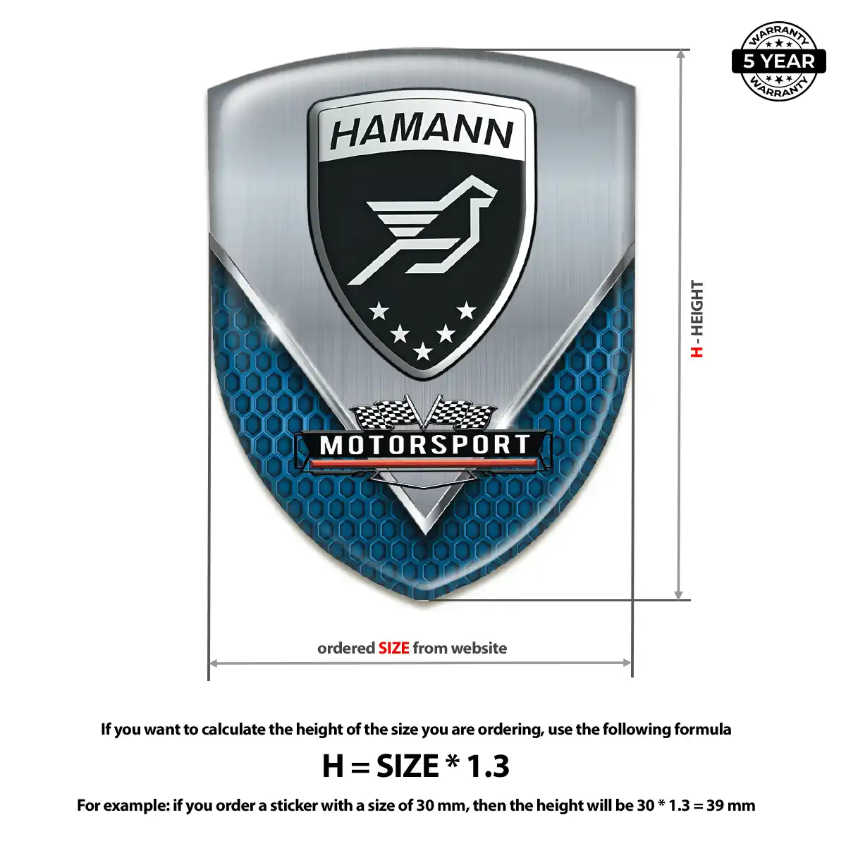 Hamman Domed Logo Decal Resin Elite