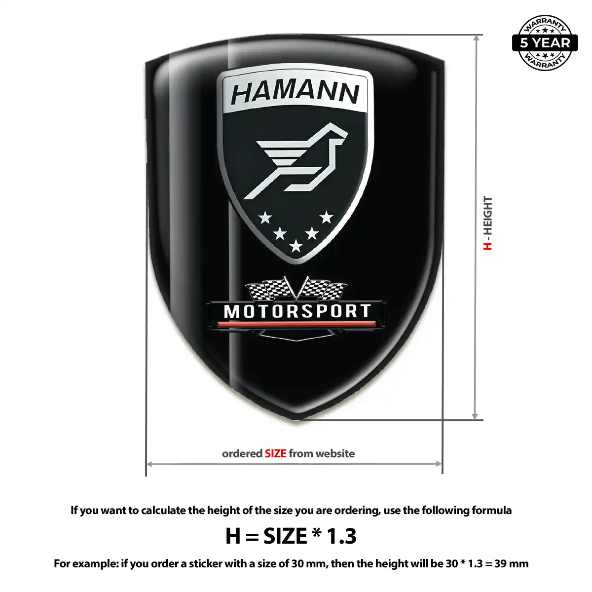Hamman Domed Logo Decal Resin Luxe