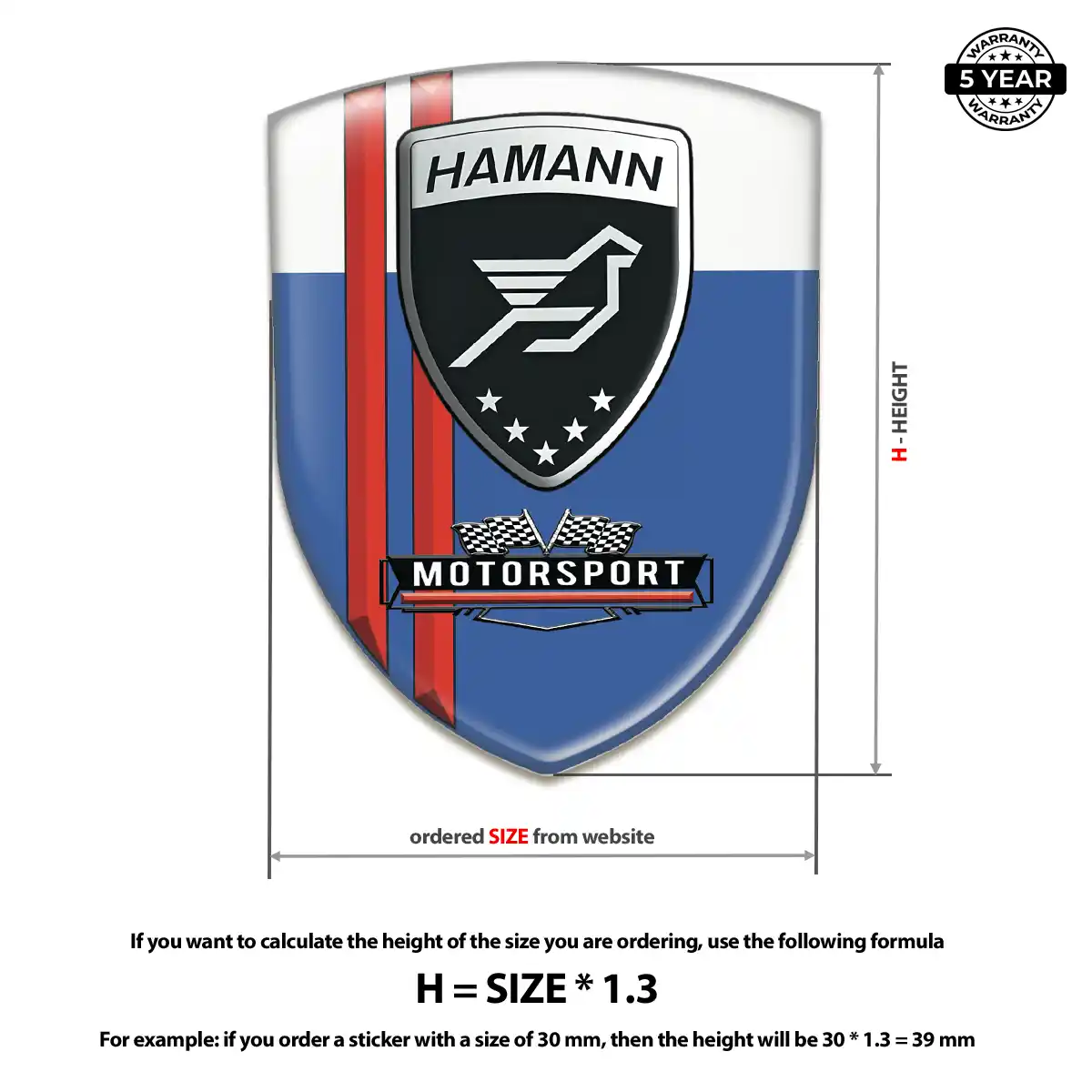 Hamman Domed Logo Decal Sleek Style