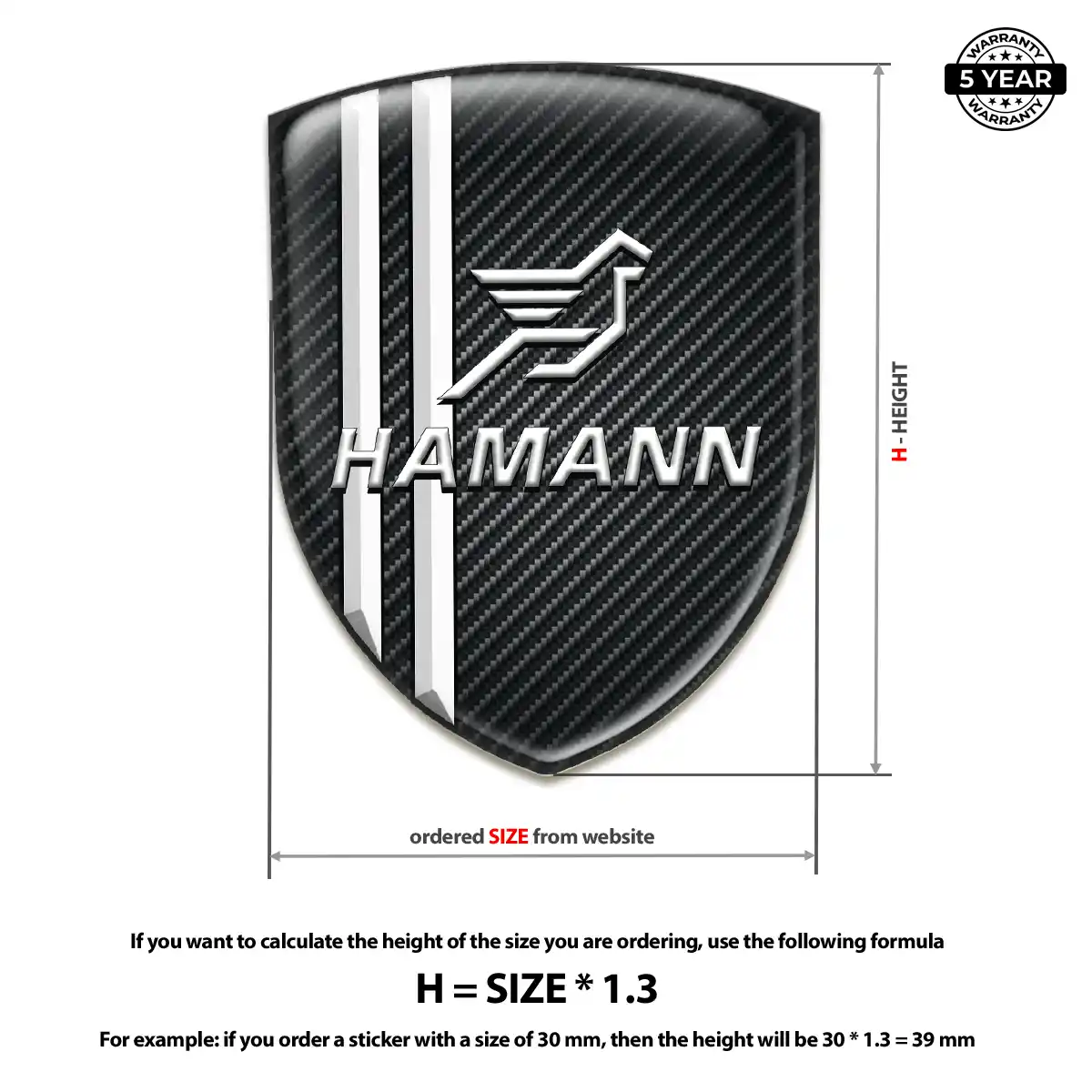 Hamman Domed Logo Sticker Exterior Luxe