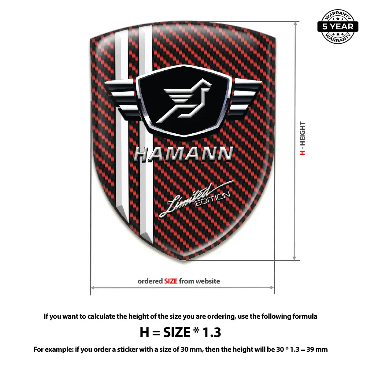 Hamman Domed Logo Sticker Interior Elegance