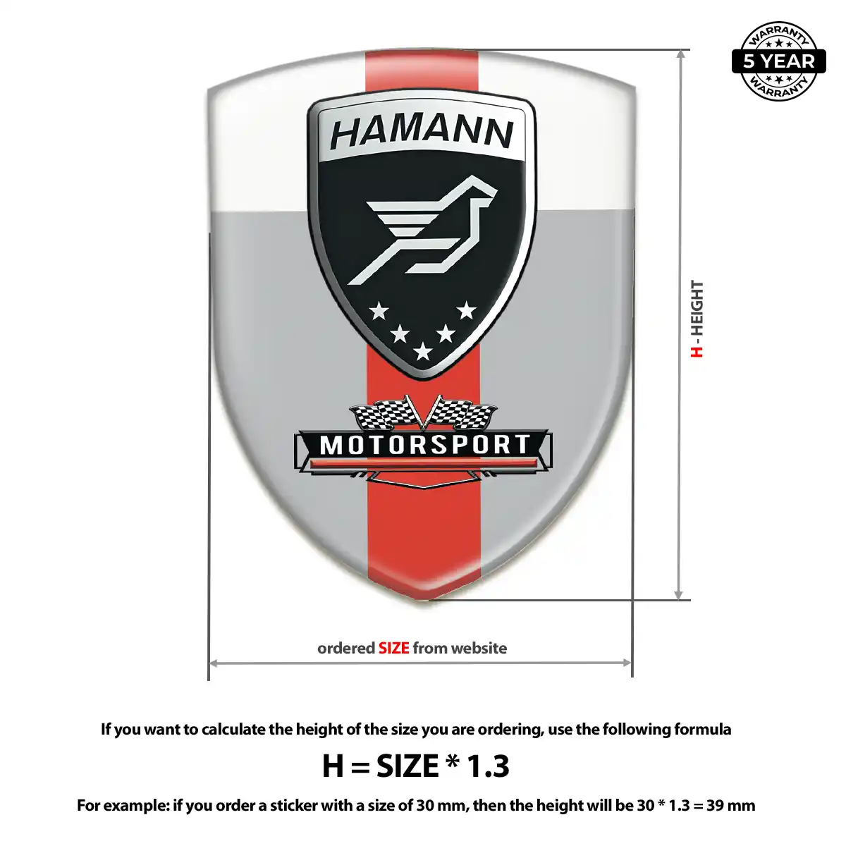 Hamman Domed Logo Sticker Interior Luxe