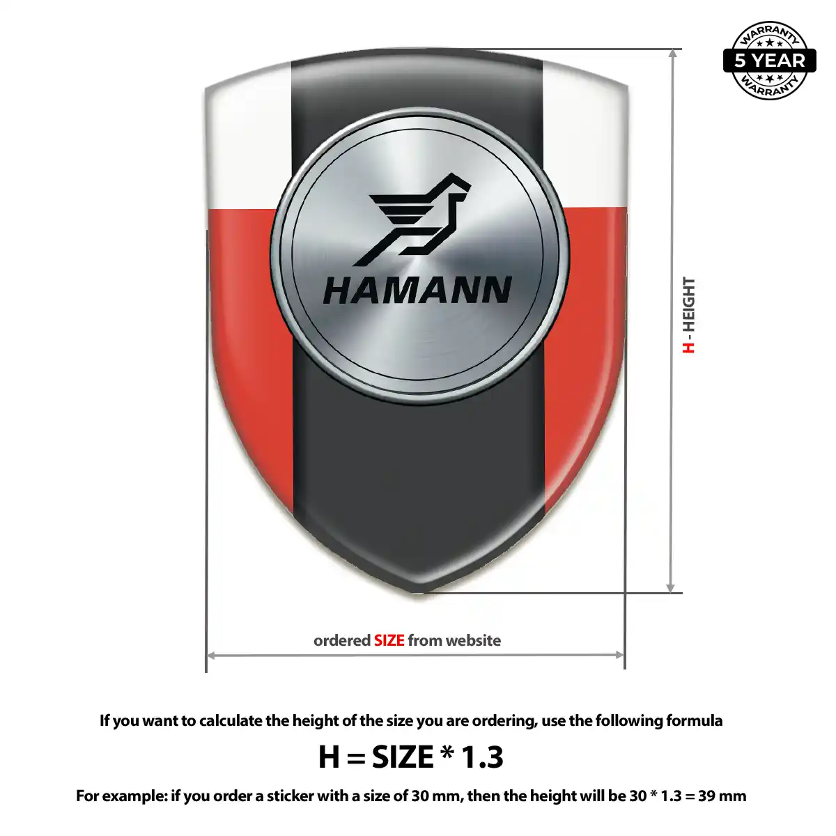 Hamman Domed Logo Sticker Outer Style