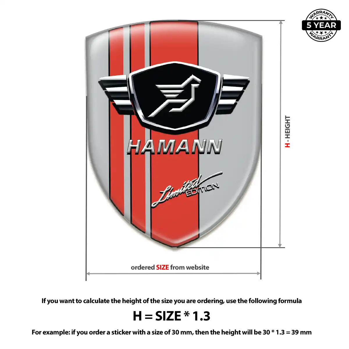 Hamman Domed Logo Sticker Performance Style
