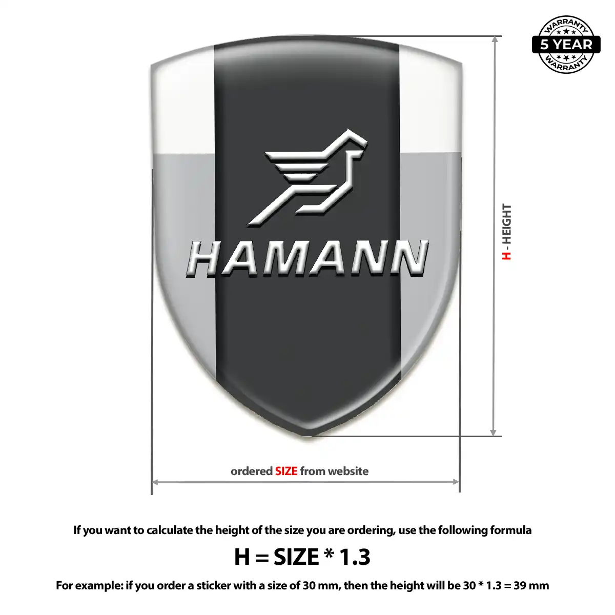 Hamman Domed Logo Sticker Prestige Line