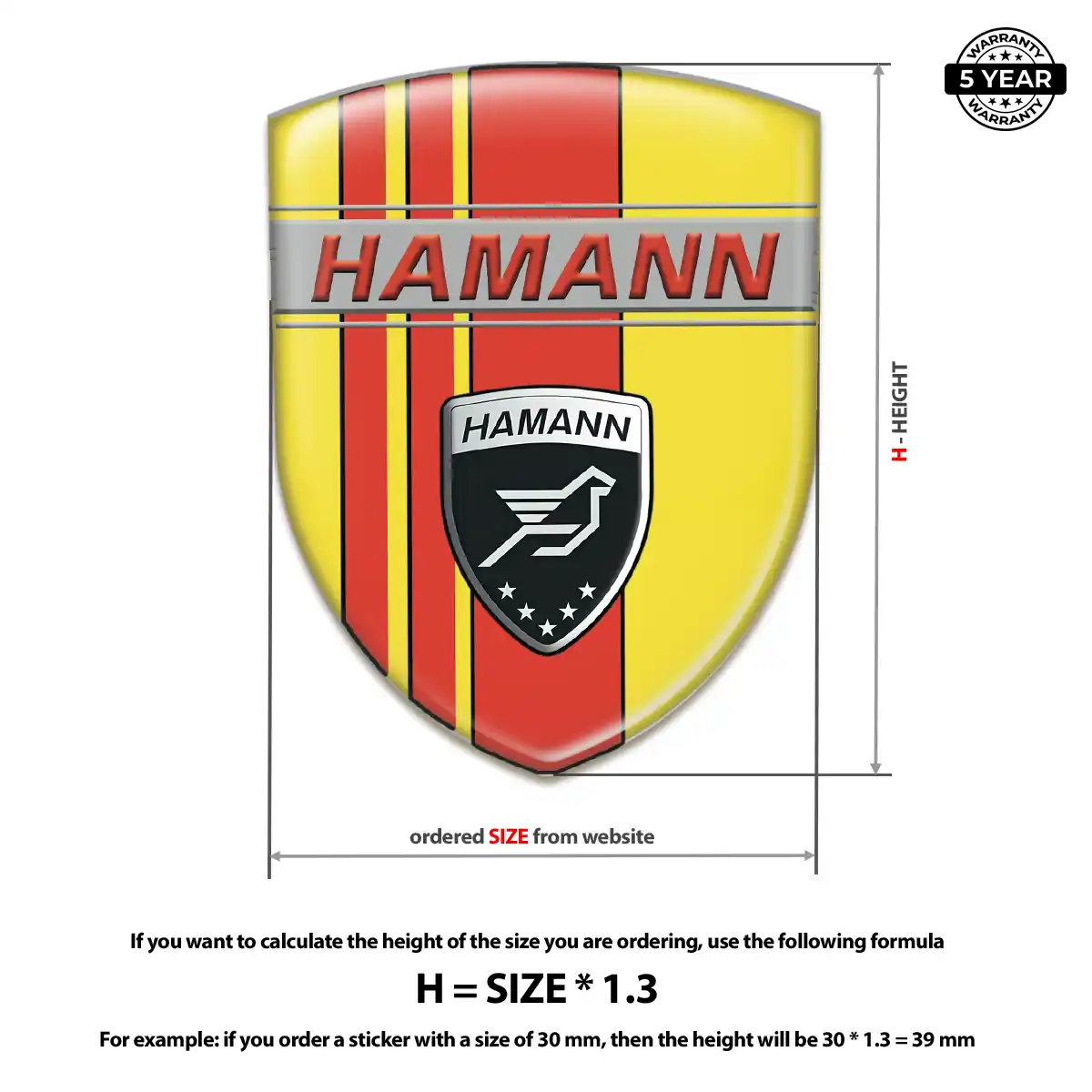 Hamman Domed Logo Sticker Resin Elite
