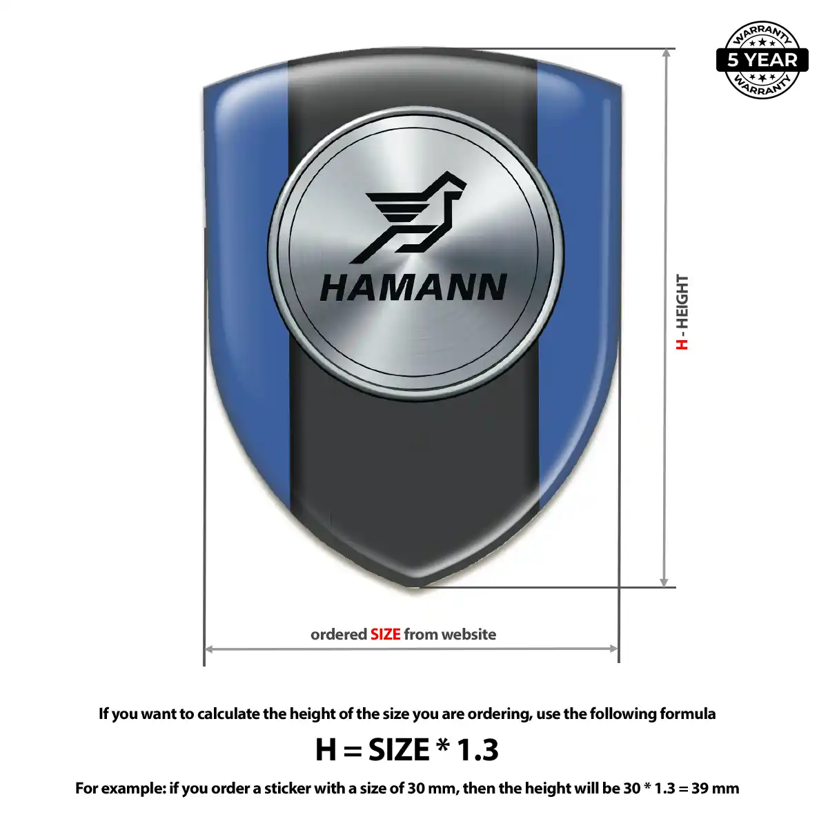 Hamman Domed Logo Sticker Resin Luxe