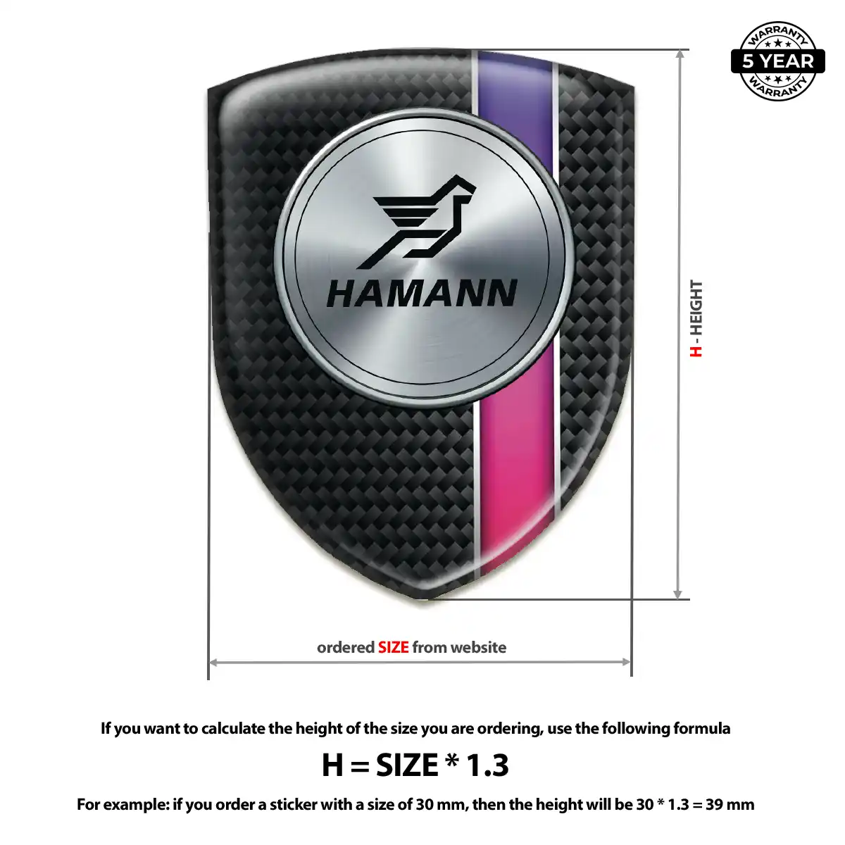 Hamman Emblem Badge Logo Elite Finish