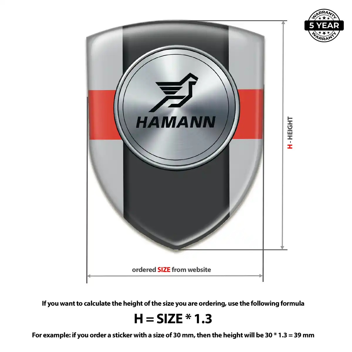 Hamman Emblem Badge Logo Premium Dome