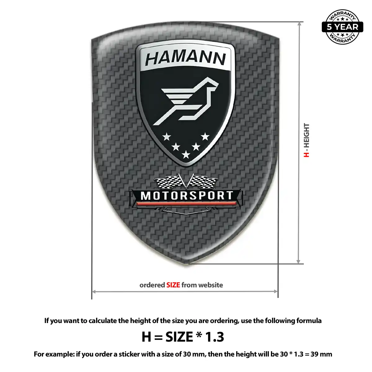Hamman Emblem Badge Logo Resin Luxe