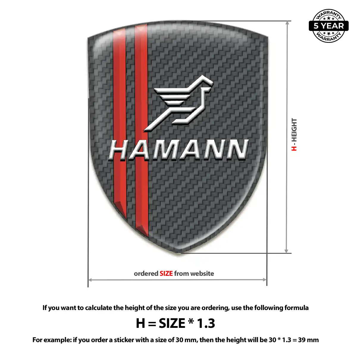 Hamman Emblem Domed Badge Elite Finish