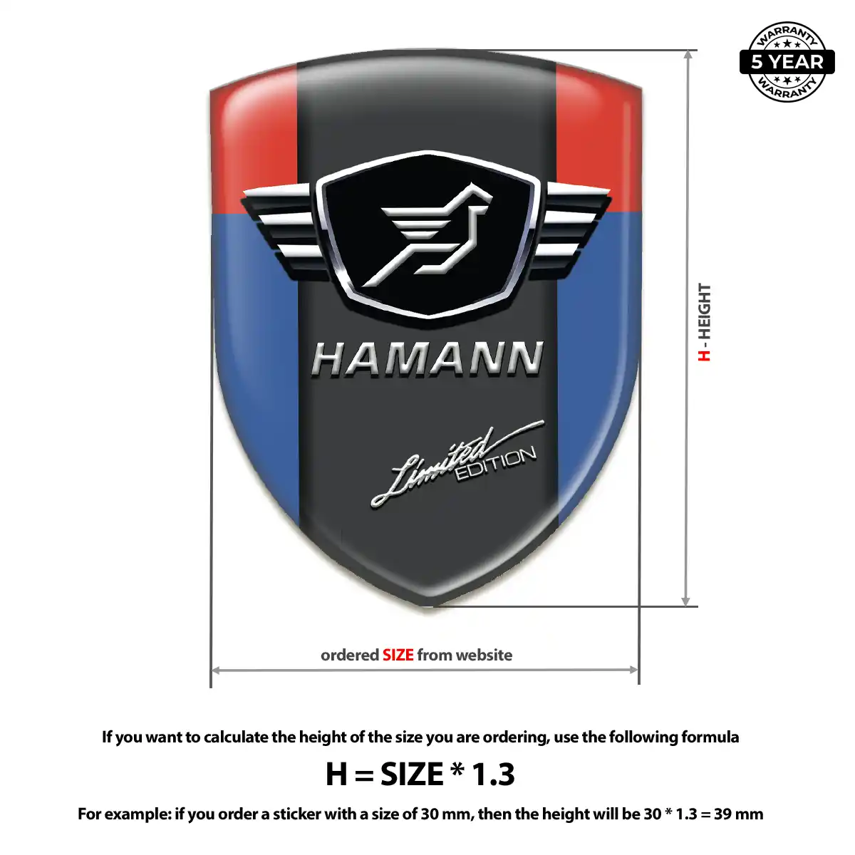 Hamman Emblem Domed Badge Exterior Luxe