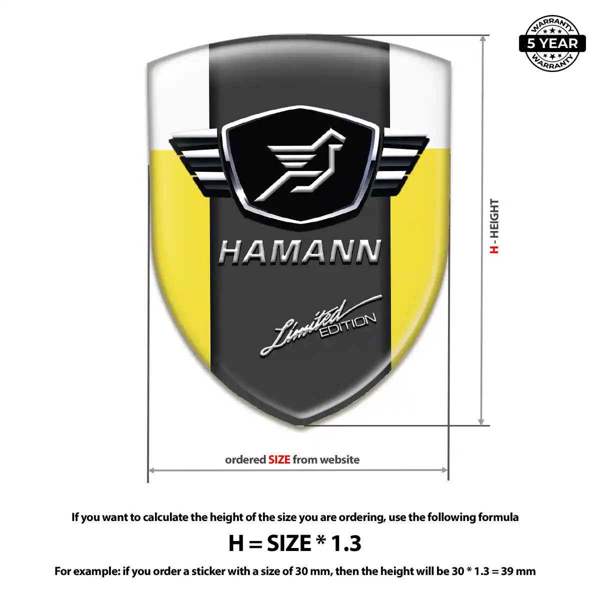Hamman Emblem Domed Badge Interior Elegance